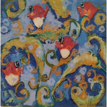 Painting Fondo Marino by Villanueva Puigdelliura Natalia | Painting Figurative Acrylic, Resin Animals, Marine, Pop icons