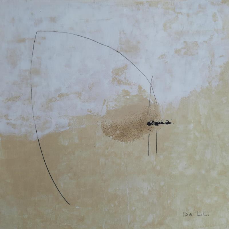 Painting abstract beige C 75 by Wilms Hilde | Painting Abstract Acrylic, Gluing