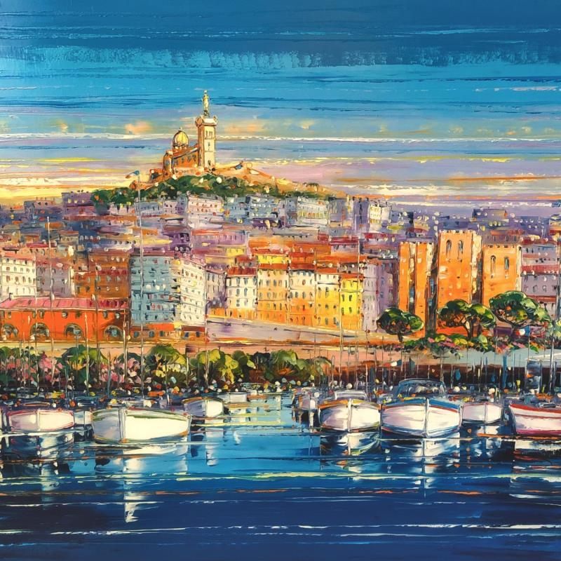 Painting Notre Dame et Saint Victor, Marseille by Corbière Liisa | Painting Figurative Oil Landscapes