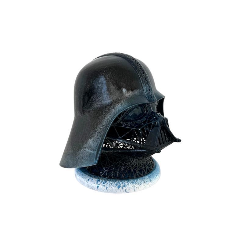 Sculpture DARK BLUE VADOR HELMET by Mikhel Julien | Sculpture Pop-art Graffiti, Resin