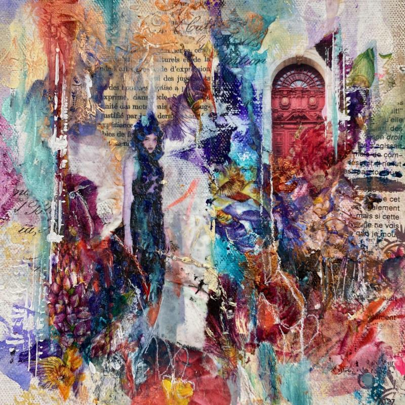 Peinture Mysterious women par Bergeron Marie-Josée | Tableau Surréalisme Huile Acrylique Collage