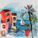 Gemälde Petit Port von Colombo Cécile | Gemälde Figurativ Landschaften Marine Alltagsszenen Aquarell Acryl Collage Tinte Pastell