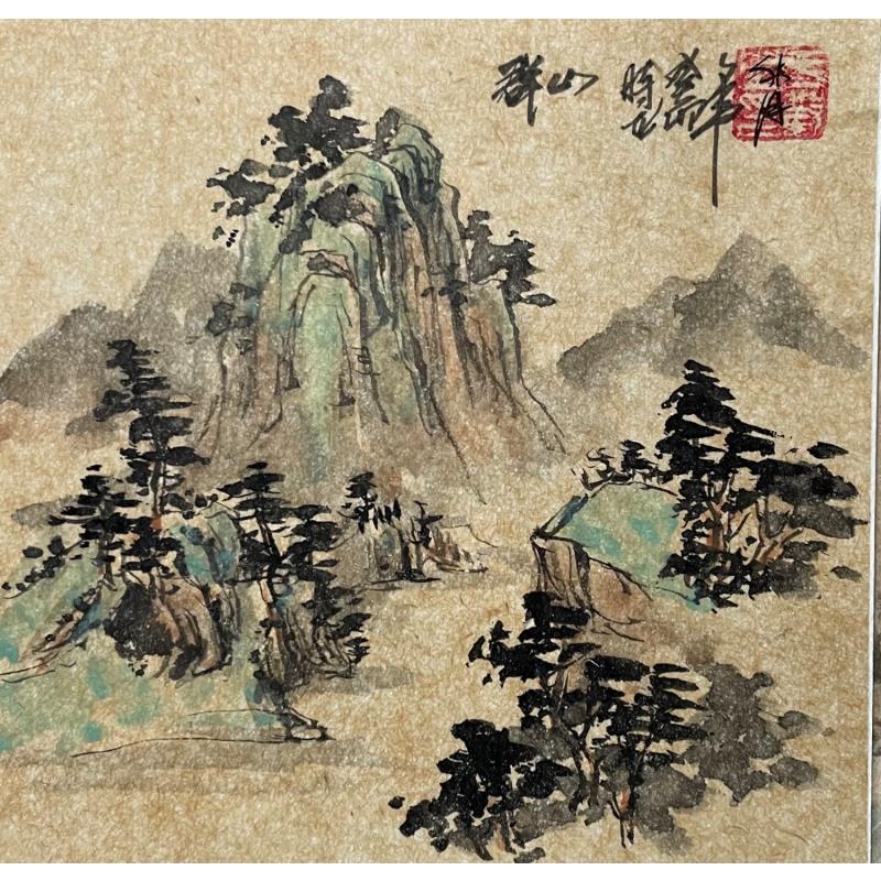 Gemälde Mountains 02 von Yu Huan Huan | Gemälde Figurativ Landschaften Tinte