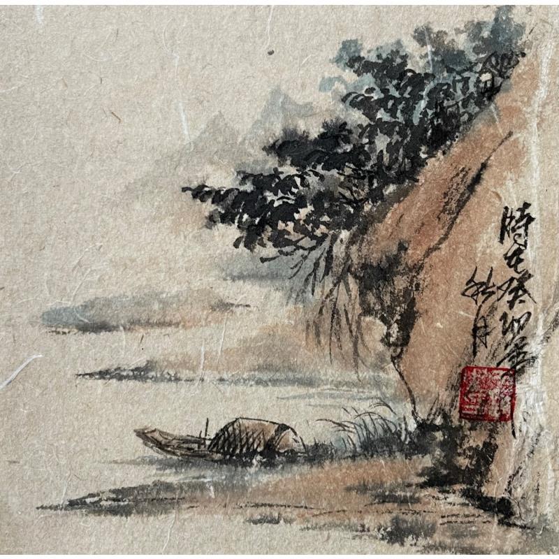 Gemälde Lakeside 03 von Yu Huan Huan | Gemälde Figurativ Tinte Landschaften