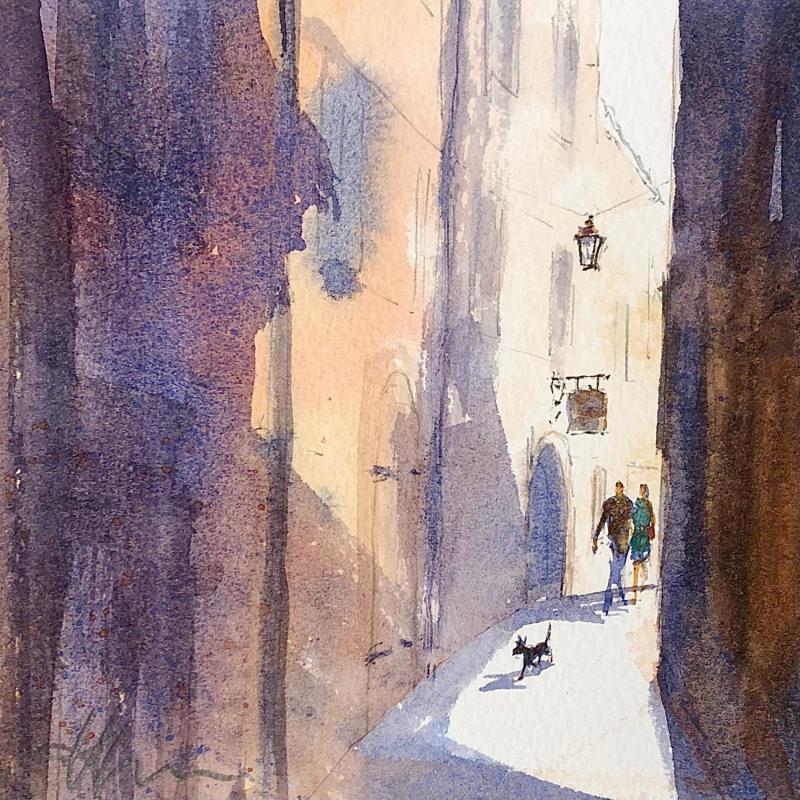 Painting Coeur de Ville, Toulon (rue des Riaux) by Jones Henry | Painting Figurative Watercolor