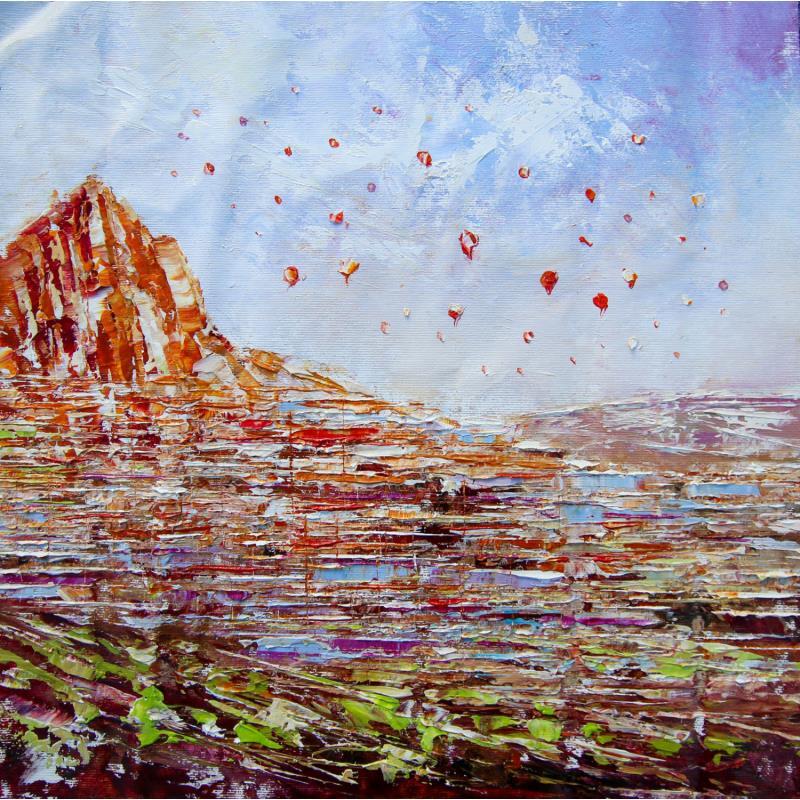Painting F4 - Uchisar The pigeon valley Cappadocia 3 by Reymond Pierre | Painting Figurative Oil Landscapes, Urban