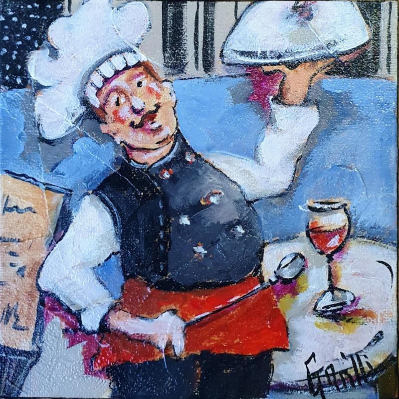 Peinture It's the chef who serves par Garilli Nicole | Tableau Figuratif Scènes de vie Acrylique