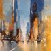 Painting Manhattan Blue by Castan Daniel | Painting Figurative Urban Oil