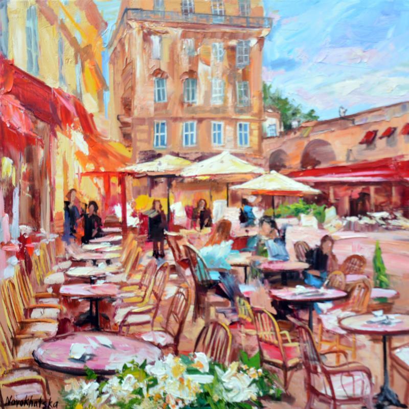 Painting Cours Saleya by Novokhatska Olga | Painting Figurative Acrylic, Oil Urban