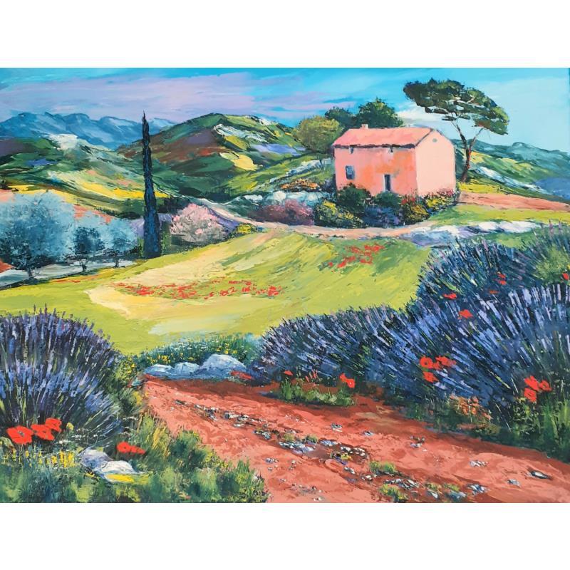 Gemälde Provence près des Alpilles von Degabriel Véronique | Gemälde Figurativ Landschaften Natur Öl
