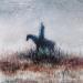 Peinture Don Quichotte par Rocco Sophie | Tableau Art Singulier Acrylique Collage Sable