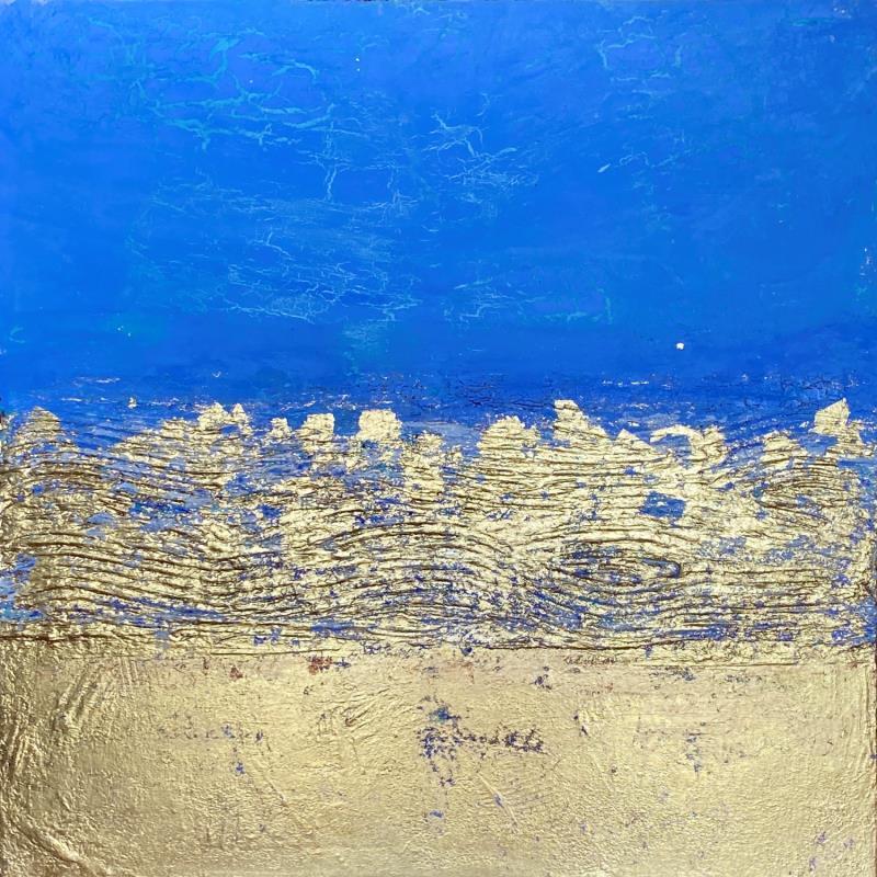 Painting Blue paradise by Dravet Brigitte | Painting Abstract Acrylic Marine, Minimalist