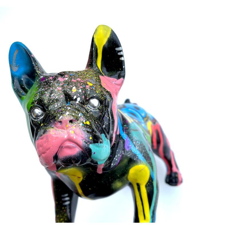 Sculpture K.HARING  BLACK DOGGY TRIBUTE par Cmon | Sculpture Pop-art Graffiti Icones Pop