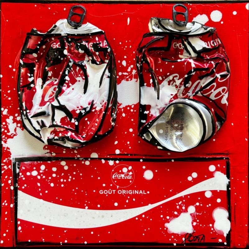Peinture Coke only par Costa Sophie | Tableau Pop-art Acrylique, Collage, Upcycling