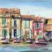 Painting Couleurs du port  by Hoffmann Elisabeth | Painting Figurative Urban Marine Watercolor