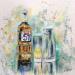 Painting Un pastis?  by Hoffmann Elisabeth | Painting Figurative Life style Still-life Watercolor