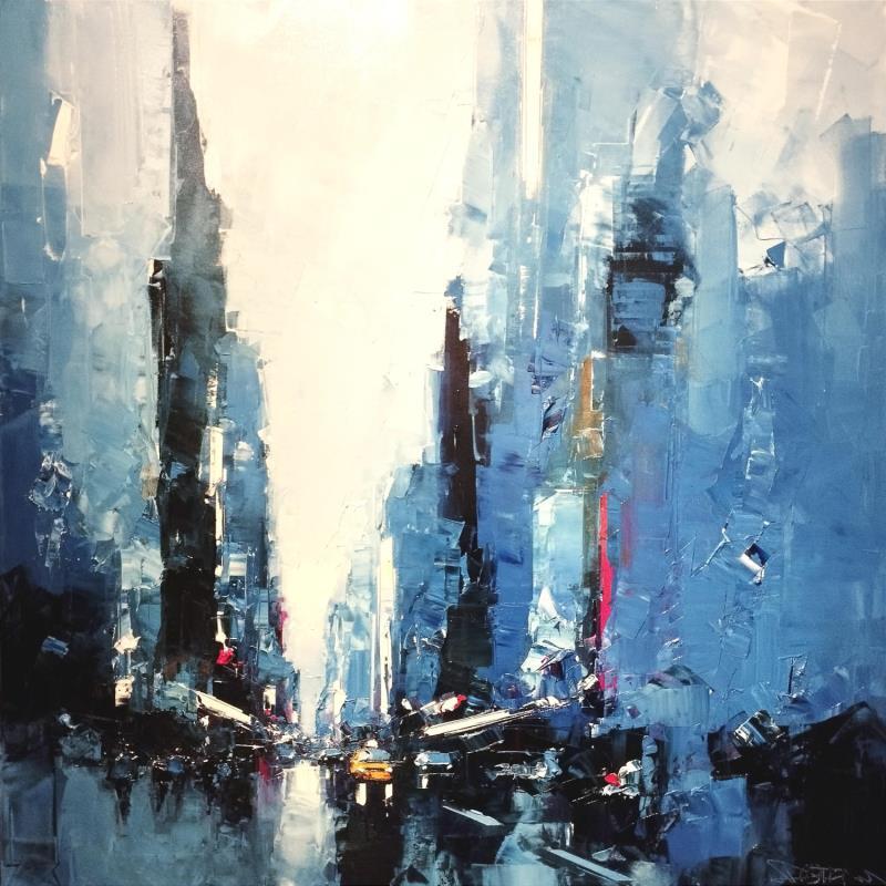 Painting Blue ST by Castan Daniel | Painting Figurative Oil Urban