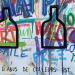 Painting HAPPY BOTTLES by Mam | Painting Pop-art Society Pop icons Still-life Acrylic