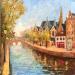 Painting La vue du canal en automne by Dontu Grigore | Painting Figurative Urban Oil
