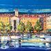 Peinture Bateaux à quai, Nice par Corbière Liisa | Tableau Figuratif Paysages Huile