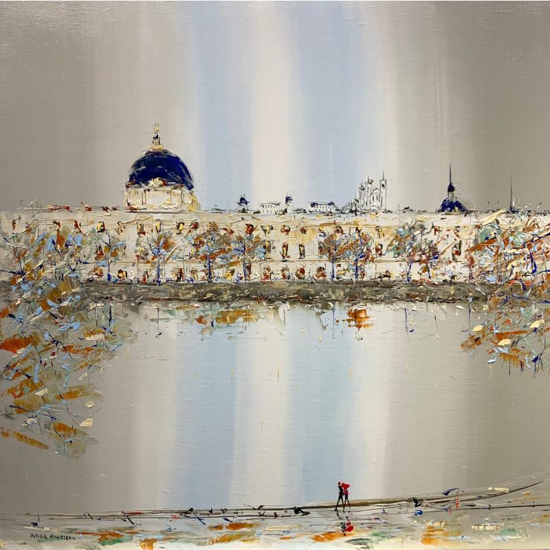 Painting Promenade entre deux eaux by Rousseau Patrick | Painting Figurative Urban Oil