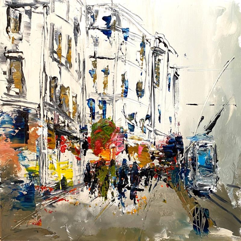 Painting Centre Ville by Raffin Christian | Painting Figurative Urban Oil