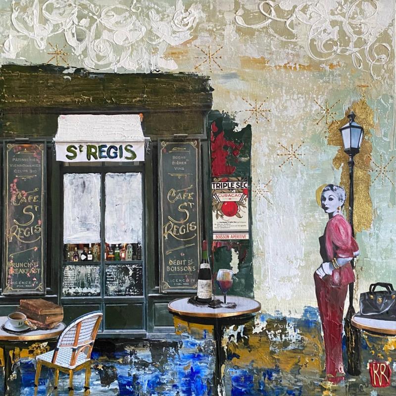 Gemälde Triple Sec von Romanelli Karine | Gemälde Figurativ Acryl, Collage, Pastell, Posca Alltagsszenen, Urban
