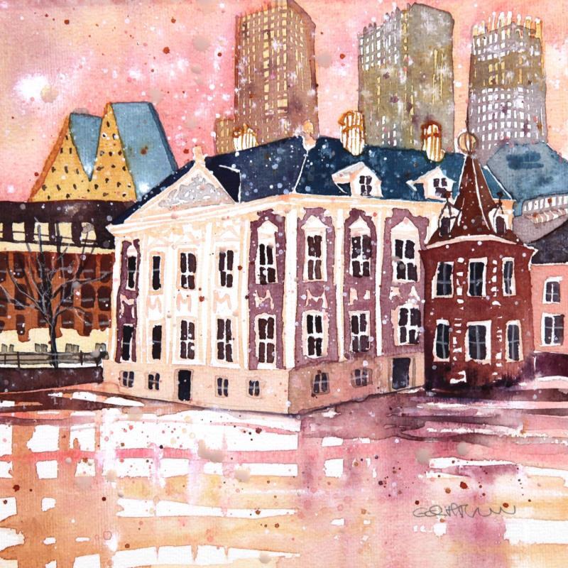 Painting NO.  23218  THE HAGUE  MAURITSHUIS by Thurnherr Edith | Painting Subject matter Watercolor Pop icons, Urban