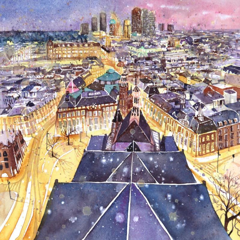 Painting NO.  23224  THE HAGUE  VIEW FROM GROTE KERK by Thurnherr Edith | Painting Subject matter Watercolor Urban