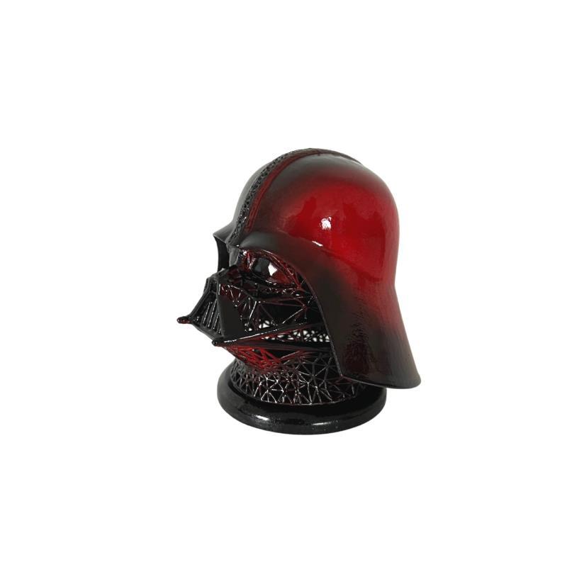 Sculpture DARK RED VADOR HELMET par Mikhel Julien | Sculpture Pop-art Graffiti Résine