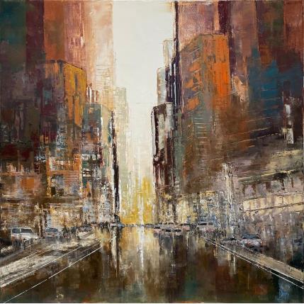 Painting BROWN CITY by Dessein Pierre | Painting Figurative Oil