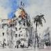 Gemälde Negresco hotel von Poumelin Richard | Gemälde Figurativ Landschaften Öl Acryl