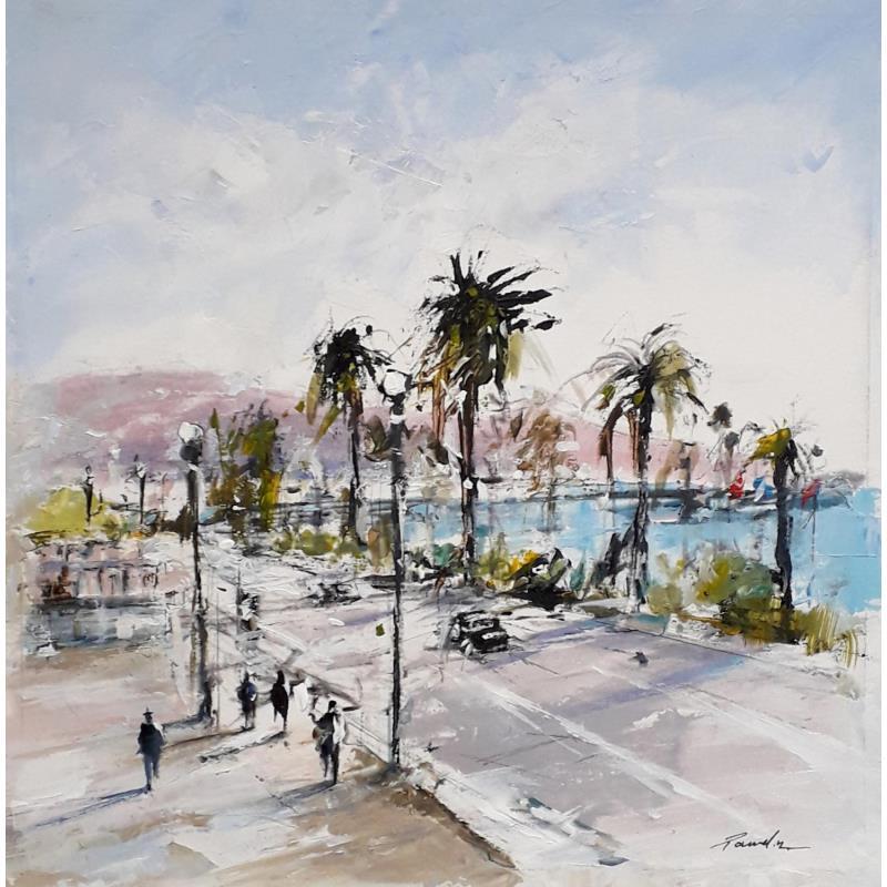 Painting nice promenade by Poumelin Richard | Painting Figurative Landscapes Watercolor Oil Acrylic
