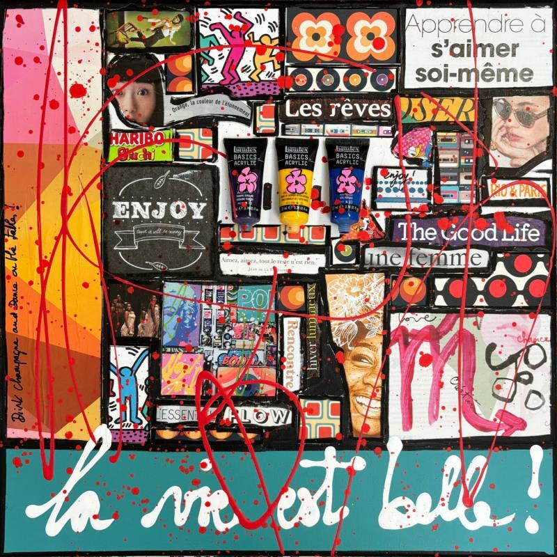 Painting La vie est belle ! by Costa Sophie | Painting Pop-art Acrylic, Gluing, Upcycling