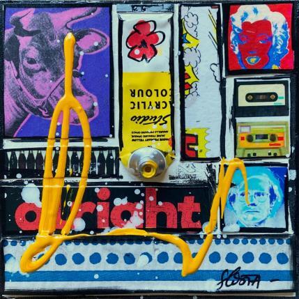Gemälde Tribute to Andy (Marylin) 2 von Costa Sophie | Gemälde Pop-Art Acryl, Collage, Upcycling Pop-Ikonen