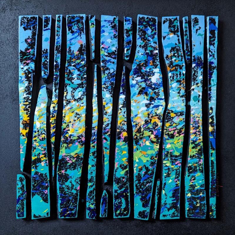 Painting bc12 impression fleurs lisière by Langeron Luc | Painting Subject matter Acrylic, Resin, Wood