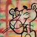 Painting Panthere rose by Kikayou | Painting Pop-art Pop icons Graffiti Acrylic Gluing