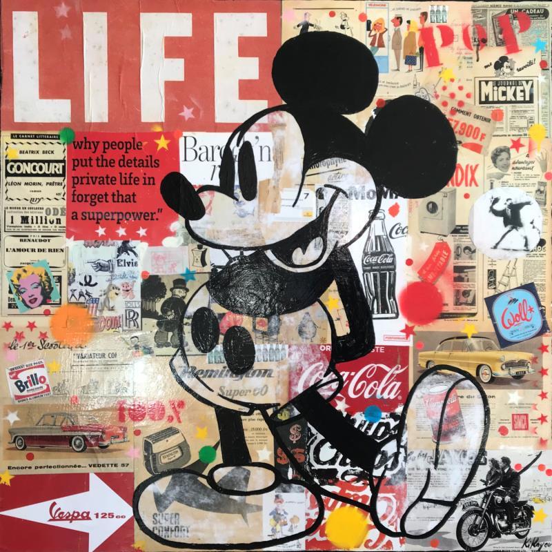 Peinture Mickey vintage par Kikayou | Tableau Pop-art Acrylique, Collage, Graffiti Icones Pop
