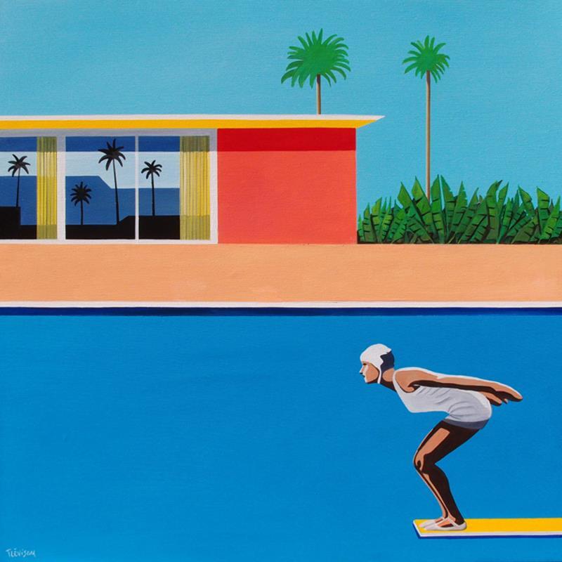 Painting Before bigger splash by Trevisan Carlo | Painting Pop-art Architecture Oil