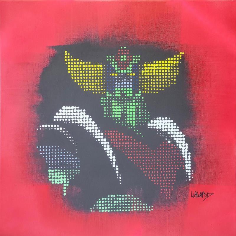 Gemälde Goldorak Red von Wawapod | Gemälde Pop-Art Acryl, Posca Pop-Ikonen