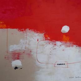 Painting abstract red B 75 by Wilms Hilde | Painting Abstract Acrylic, Gluing Pop icons
