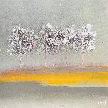 Painting LUMIERE DES ARBRES by Escolier Odile | Painting Figurative Mixed Landscapes, Minimalist