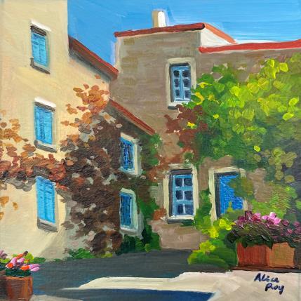 Painting Village de provence by Alice Roy | Painting Figurative Acrylic Architecture, Nature