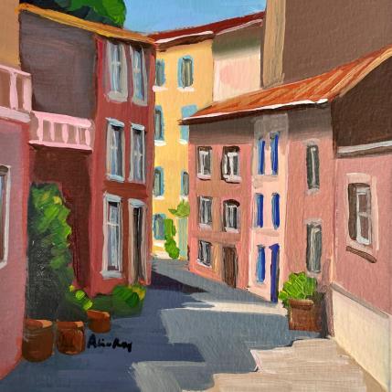 Painting La ruelle rose by Alice Roy | Painting Figurative Acrylic Architecture