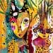 Gemälde La femme girafe von Ketfa Laure | Gemälde Art brut Alltagsszenen Acryl