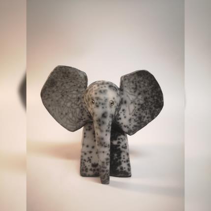 Sculpture L'Éléphant  by Roche Clarisse | Sculpture Figurative Ceramics, Raku Animals