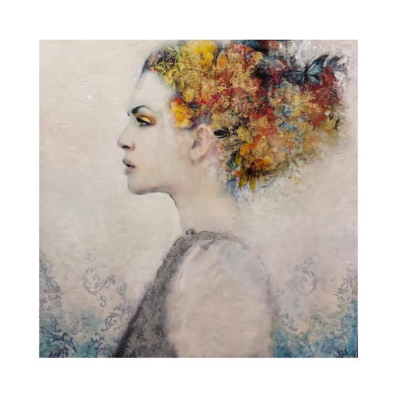 Peinture Perfil en otoño par Bofill Laura | Tableau Figuratif Acrylique, Résine Portraits