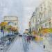 Peinture Les Champs-Elysées par Raffin Christian | Tableau Figuratif Urbain Huile