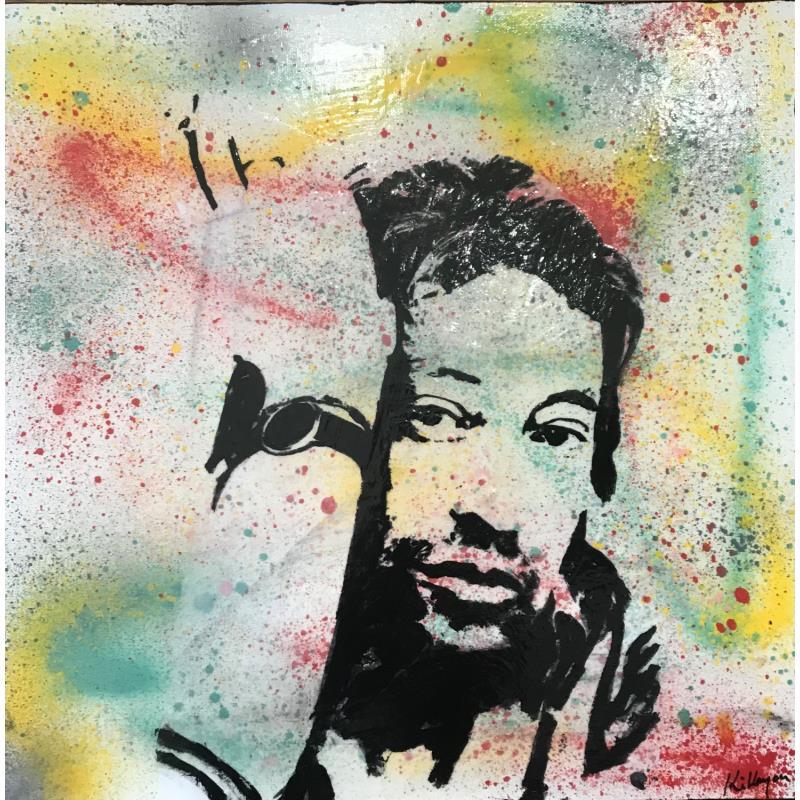 Gemälde Gainsbar von Kikayou | Gemälde Pop-Art Pop-Ikonen Graffiti Acryl Collage