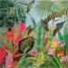 Painting PERROQUETS D'INDONESIE  by Geiry | Painting Subject matter Landscapes Nature Animals Wood Acrylic Pigments Marble powder